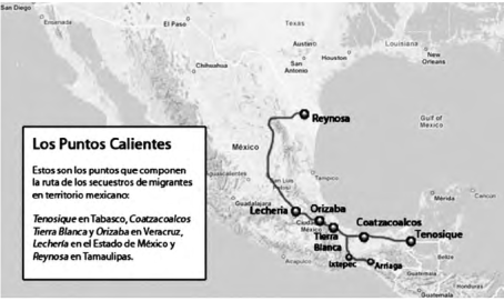 Patrón migratorio centroamericano a través de México, de 1970 a 1990.
