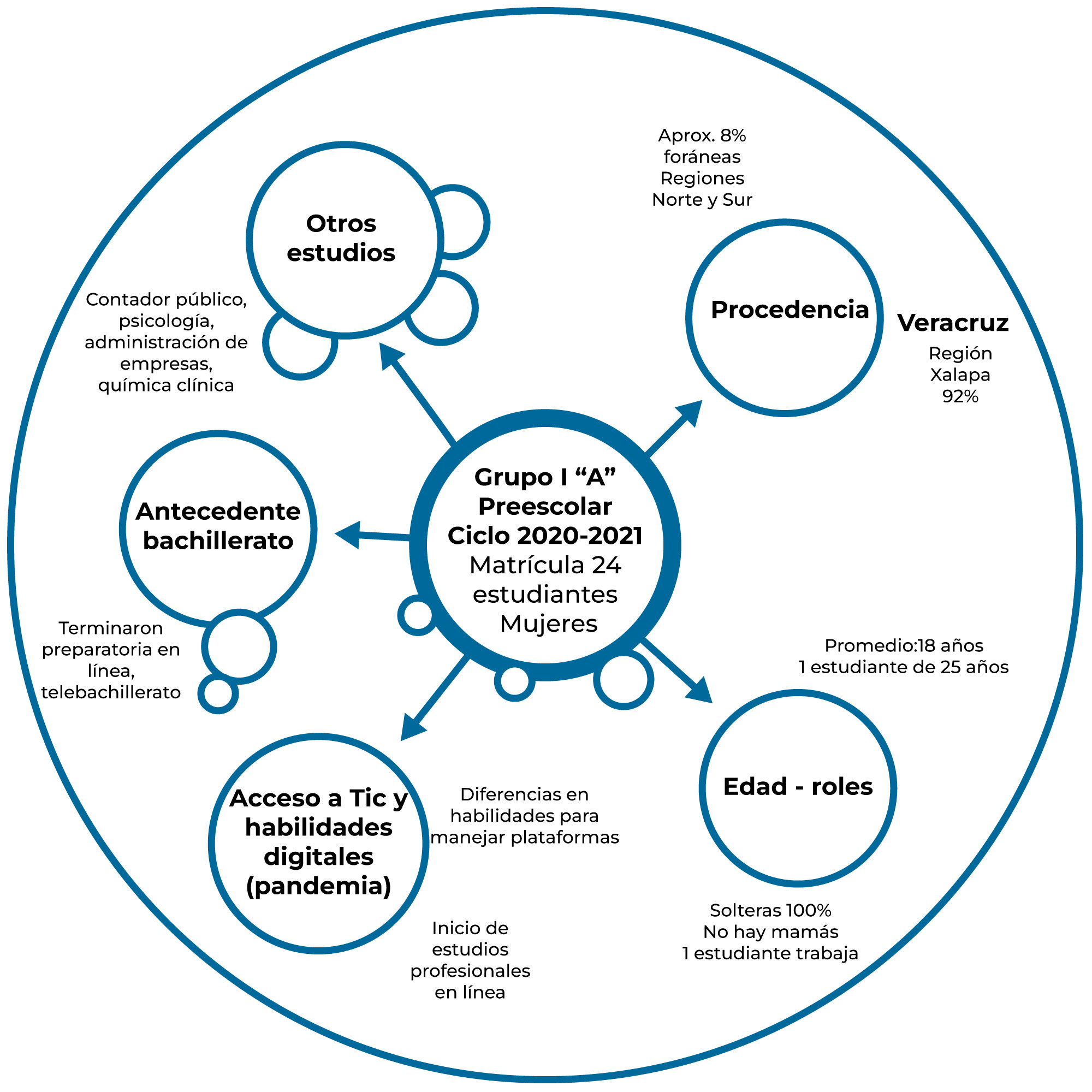 Diagrama ilustrativo de la categoría de constelación hiperdiversa en
                    el caso del Grupo I “A” Preescolar