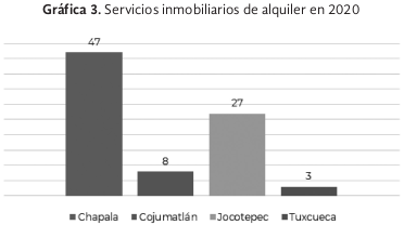 Gráfica 3. Servicios inmobiliarios de alquiler en 2020